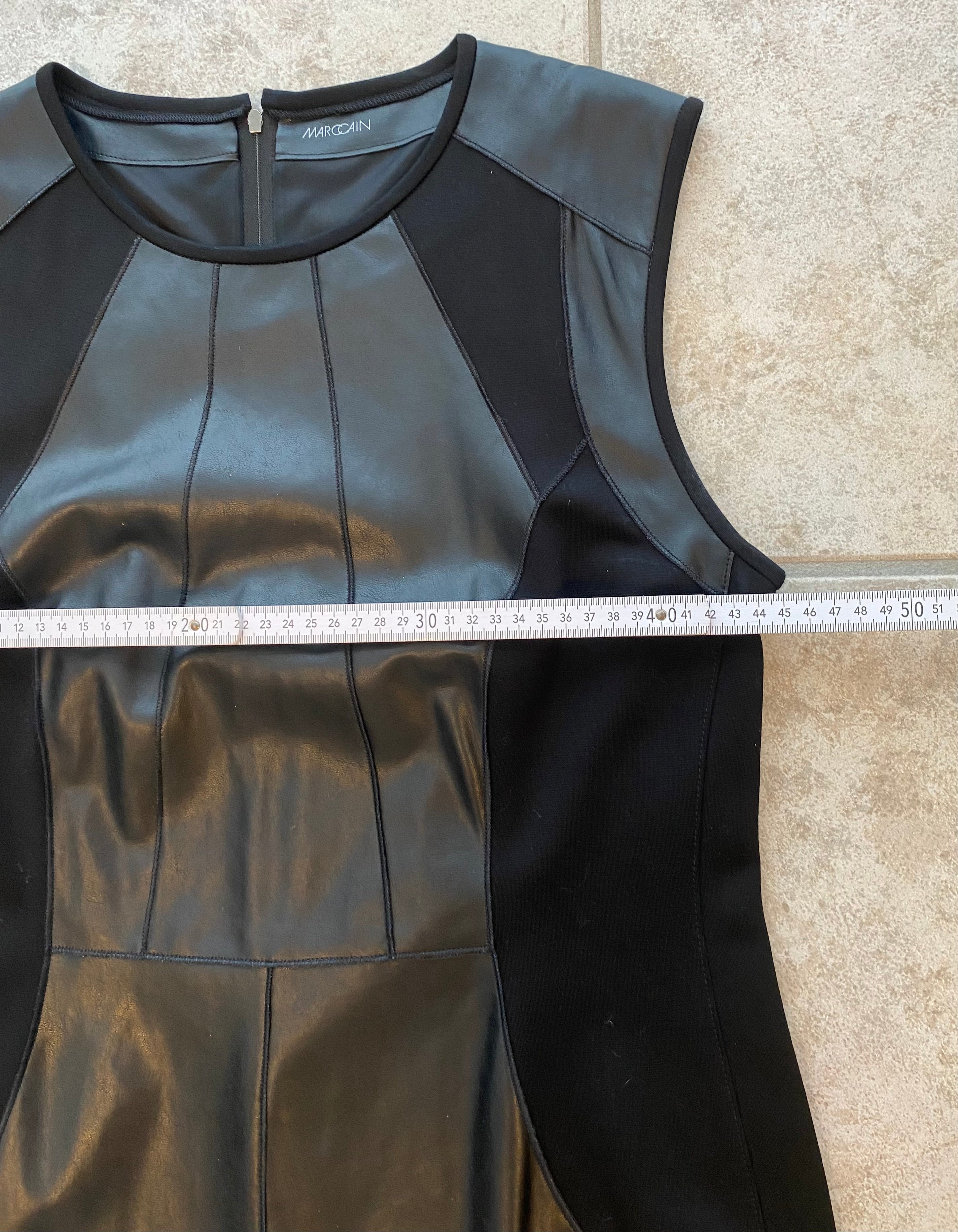 Edles MARC CAIN Kleid (mit leicht rockigem Touch) Leder-Optik & Stretch, N4 Gr. 38/40, Top Zustand- ungetragen!