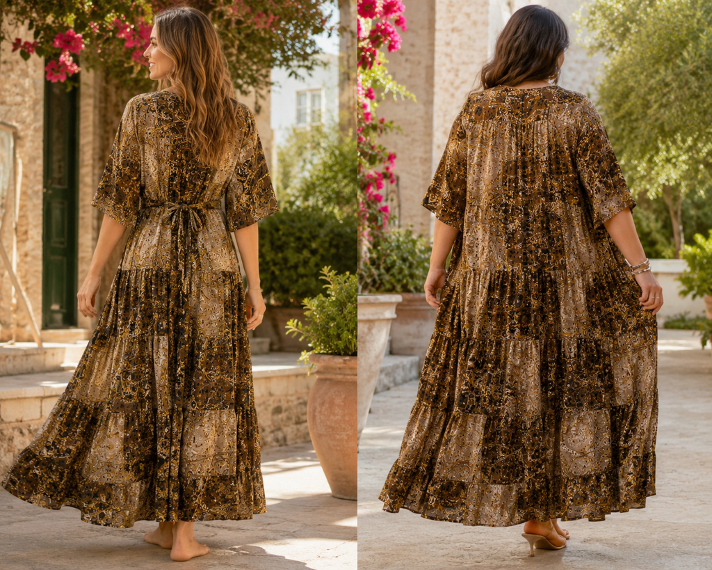 Traumhaftes Boho-Maxikleid im Ibiza-Style, One Size/ Oversize S-XXXL