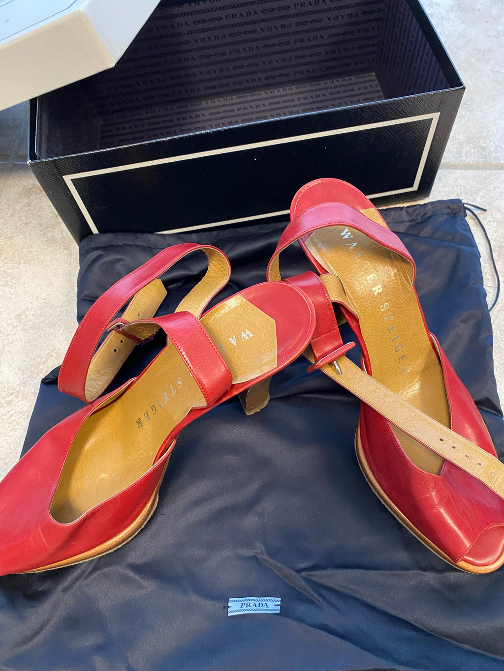 Luxus pur: Walter Steiger Peeptoe-Sandaletten (Gr. 40.5) neu!