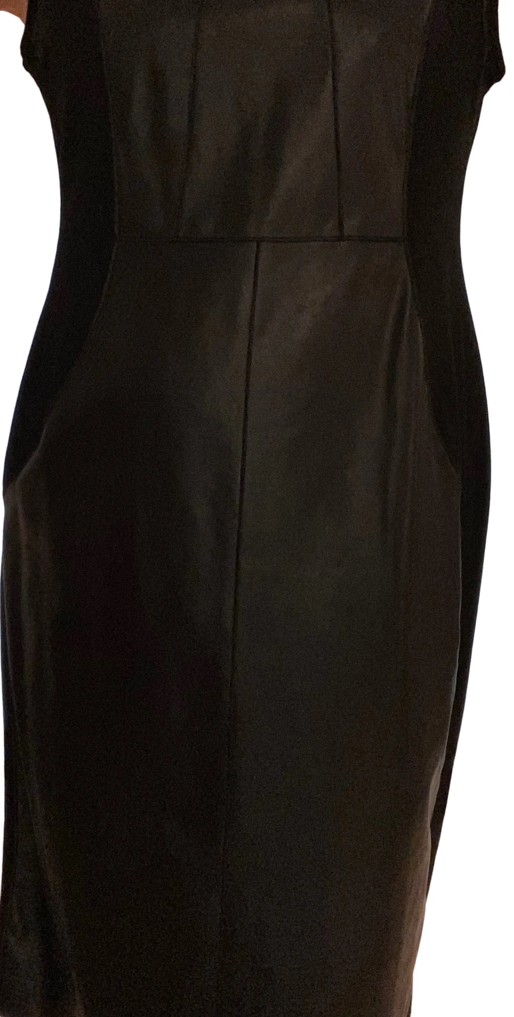 Marc Cain Etui-Kleid N4 (Gr. 40) Schwarz, Leder-Optik,  Materialmix, Top Zustand (Neupreis 349 €)