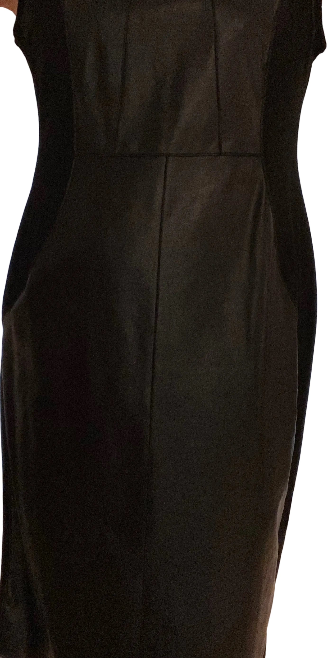 Marc Cain Etui-Kleid N4 (Gr. 40) Schwarz, Leder-Optik,  Materialmix, Top Zustand (Neupreis 349 €)