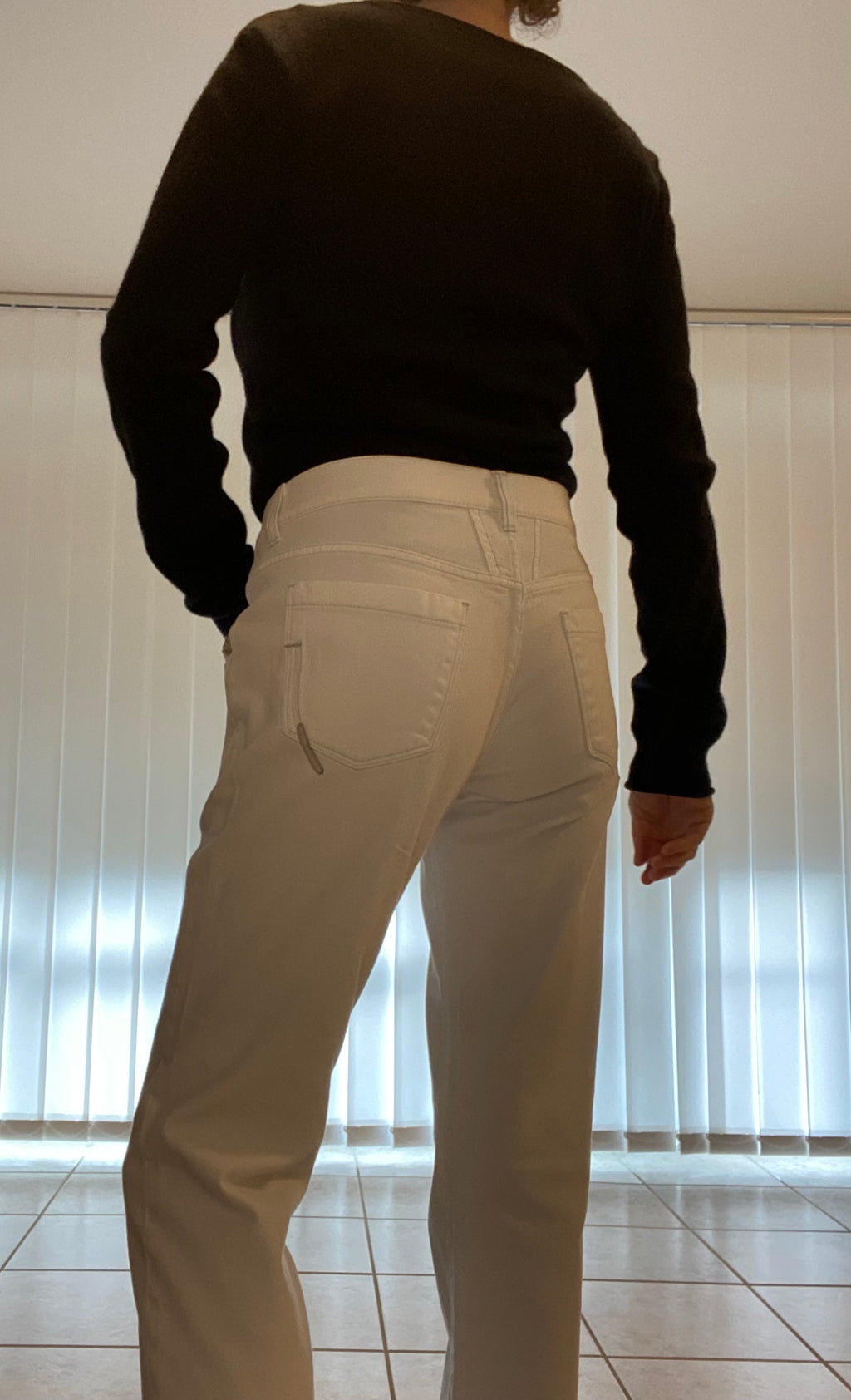 Original Marithé + François Girbaud White Jeans, low waist, Gr. M/L First Boyfriend