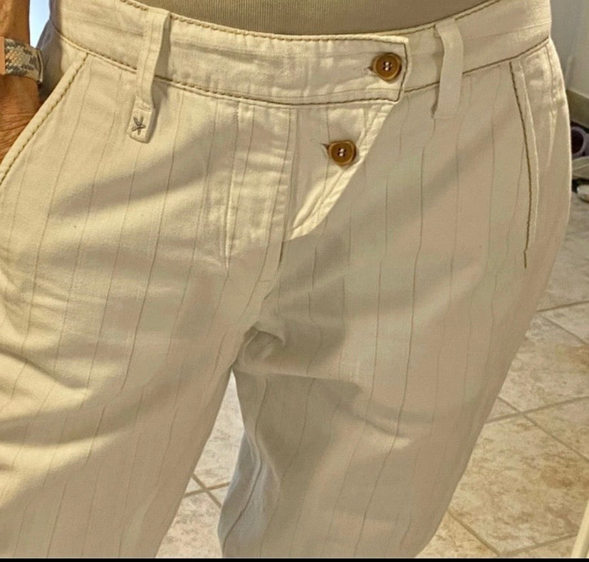 Designerhose von Marithé + François Girbaud/ Vintage Chino /weiss-creme, leichte Überlänge Gr.M/L