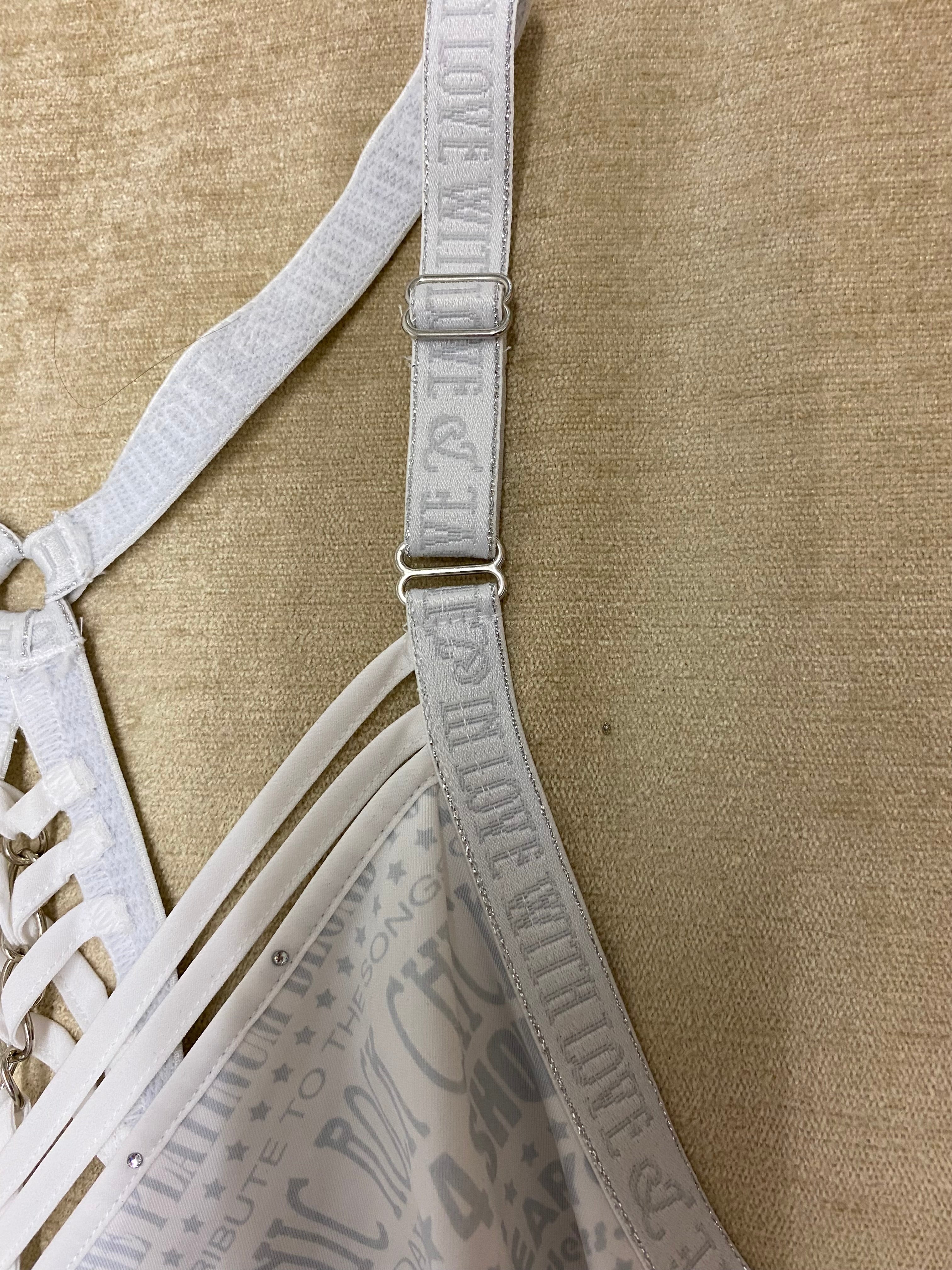 Exklusives, umwerfendes Top von Marlies Dekkers – Weiß mit Strass & Kettendetails