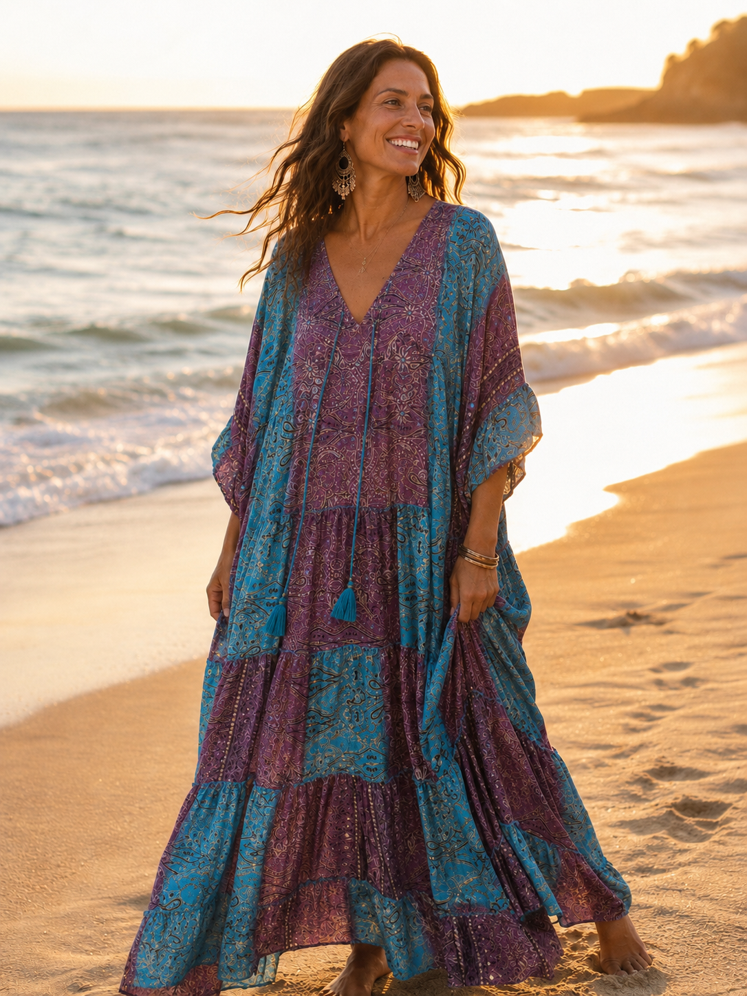 Traumhaftes Boho-Maxikleid im Ibiza-Style, One Size/ Oversize S-XXXL