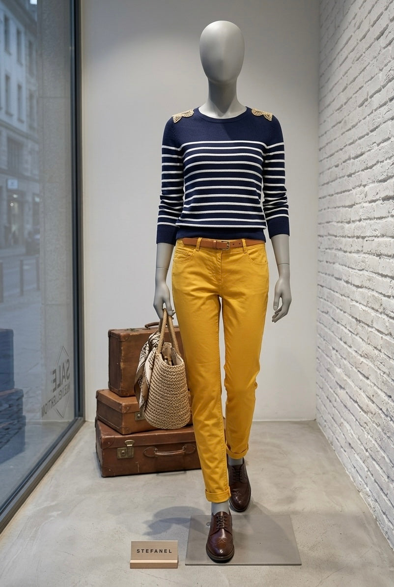 Stefanel Chino / Sommerhose in leuchtendem Maisgelb - Gr. 40, wie neu