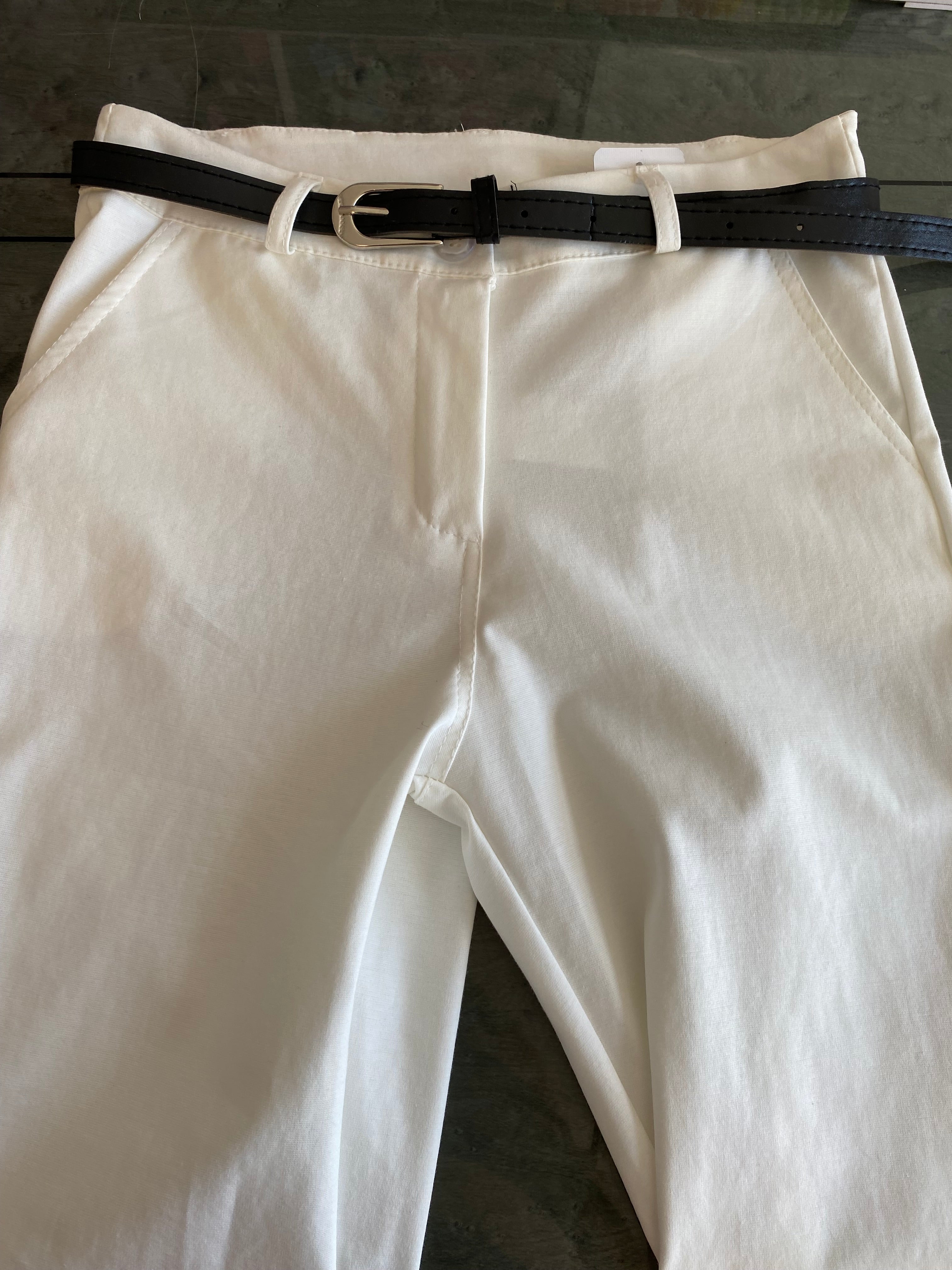 Stylische 7/8 Stretch-Hose in Off-White oder Ecru Gr S-M ( 36/38)