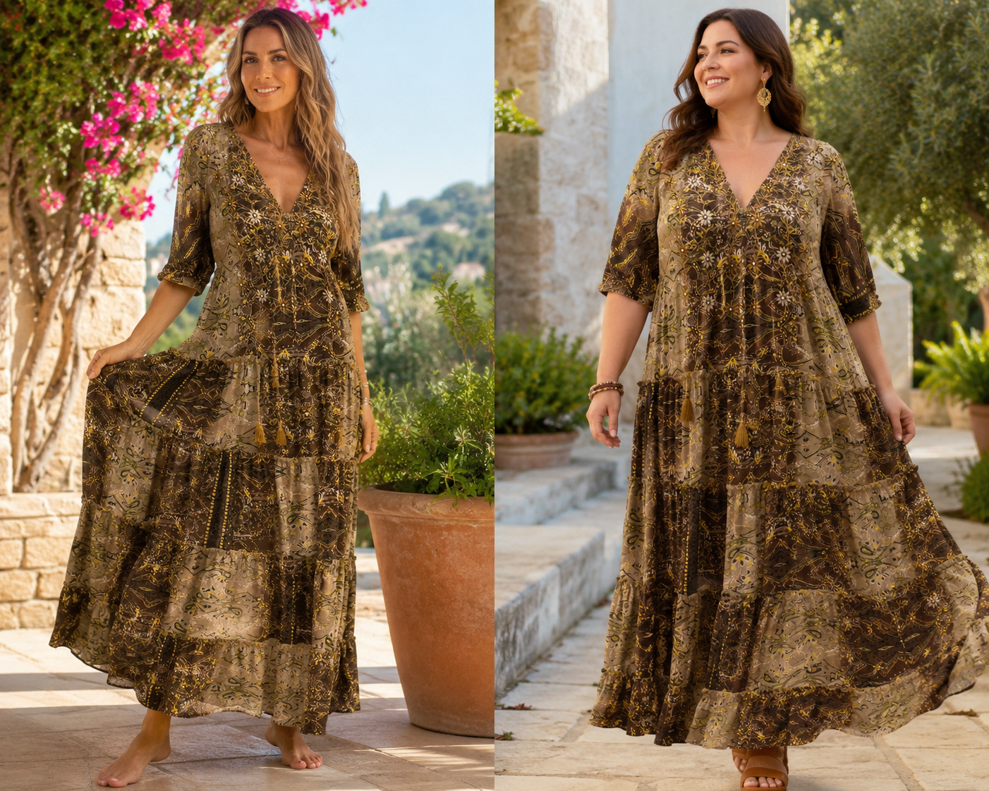 Traumhaftes Boho-Maxikleid im Ibiza-Style, One Size/ Oversize S-XXXL