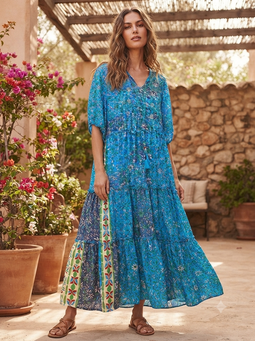 Zauberhafte Boho-Maxikleider im Ibiza-Style (viele verschiedene Farben) One Size/ Oversize S-XXXL