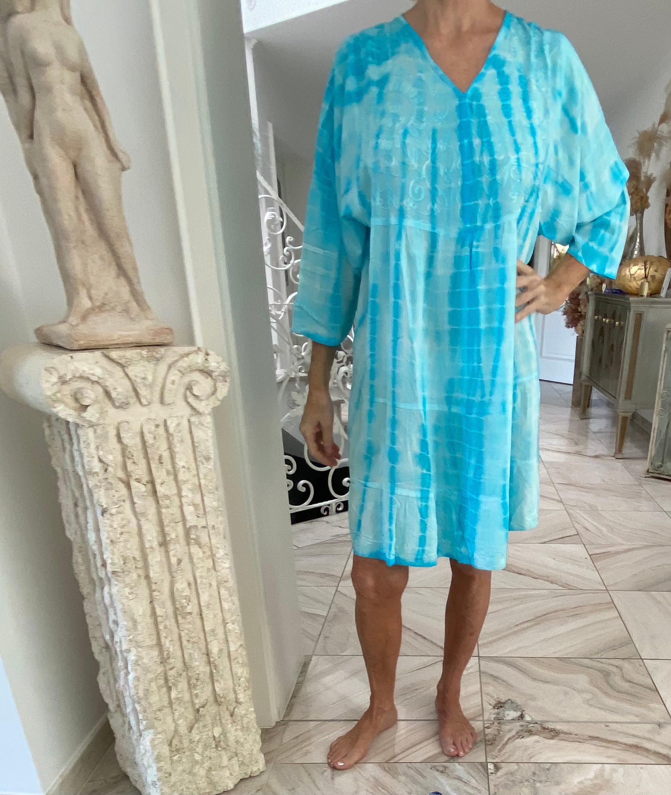 Ibiza Style, Boho-Look, luftiges Sommerkleid / Tunika, One Size (36-44)
