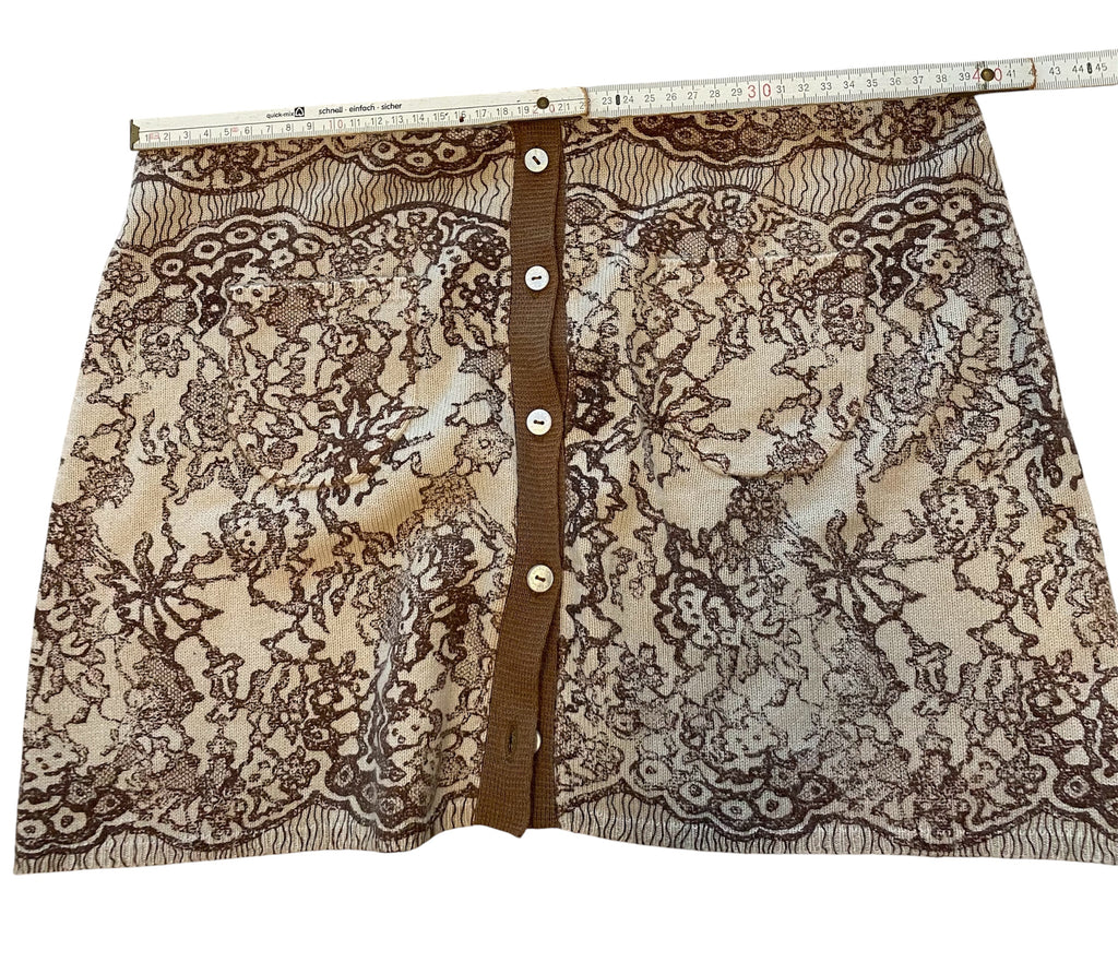 Marc Cain Minirock, Edles Spitzen-Muster, Braun/Beige N3, Gr.M / 38