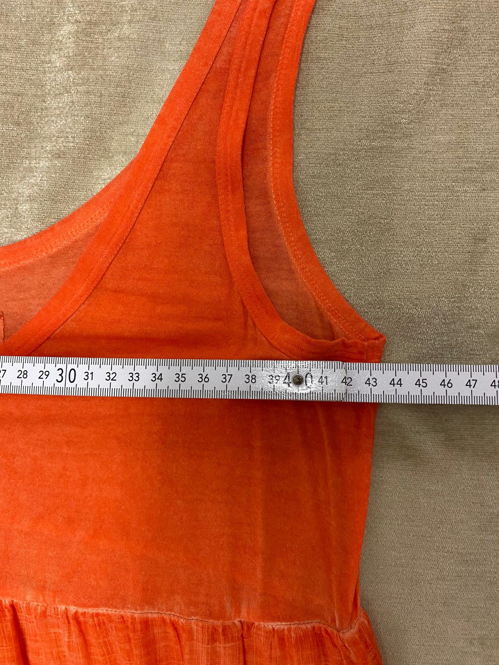 Tolles Sommerkleid von DEHA, Koralle/Orange im angesagten Batik-Look, neu.
