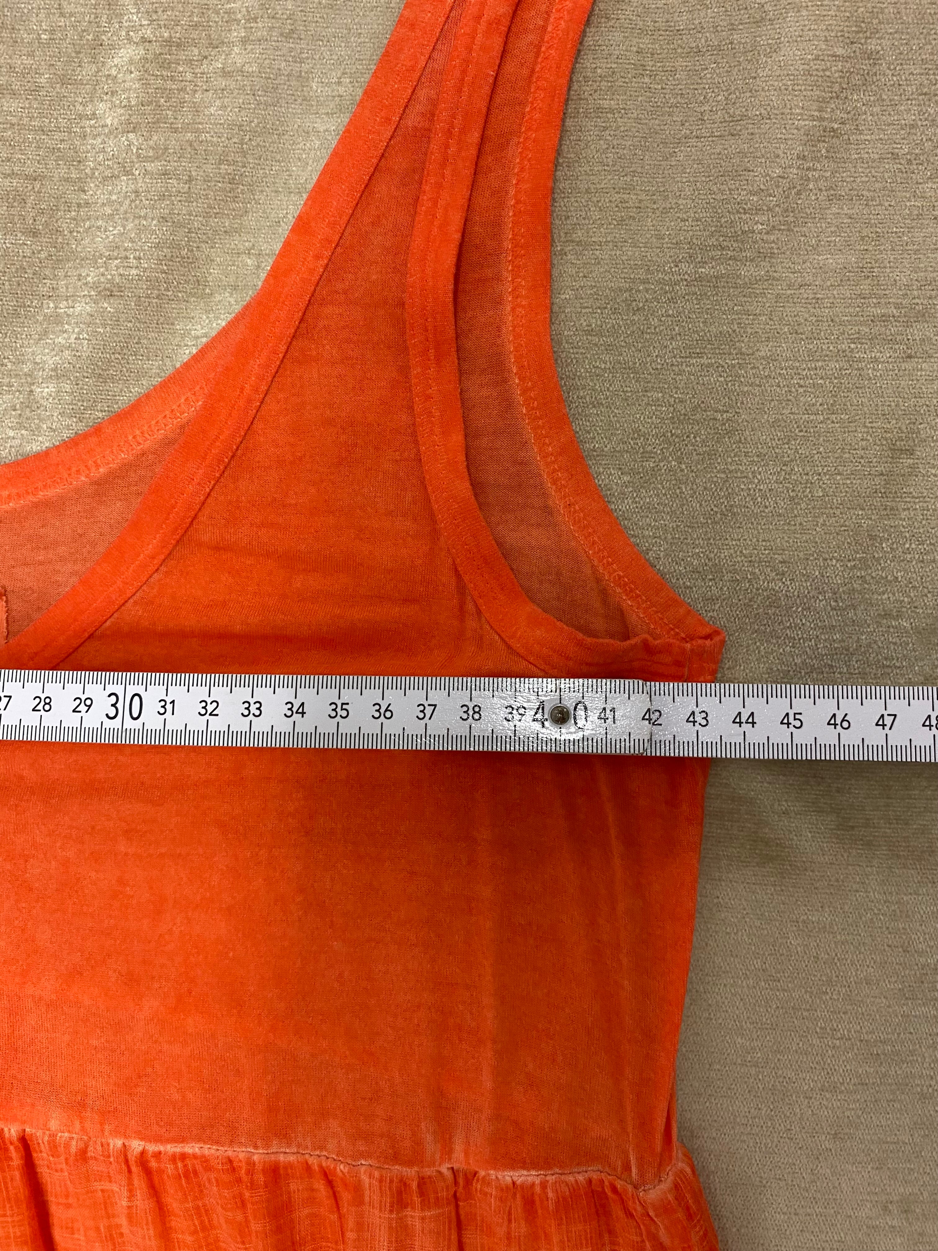 Tolles Sommerkleid von DEHA, Koralle/Orange im angesagten Batik-Look, neu.