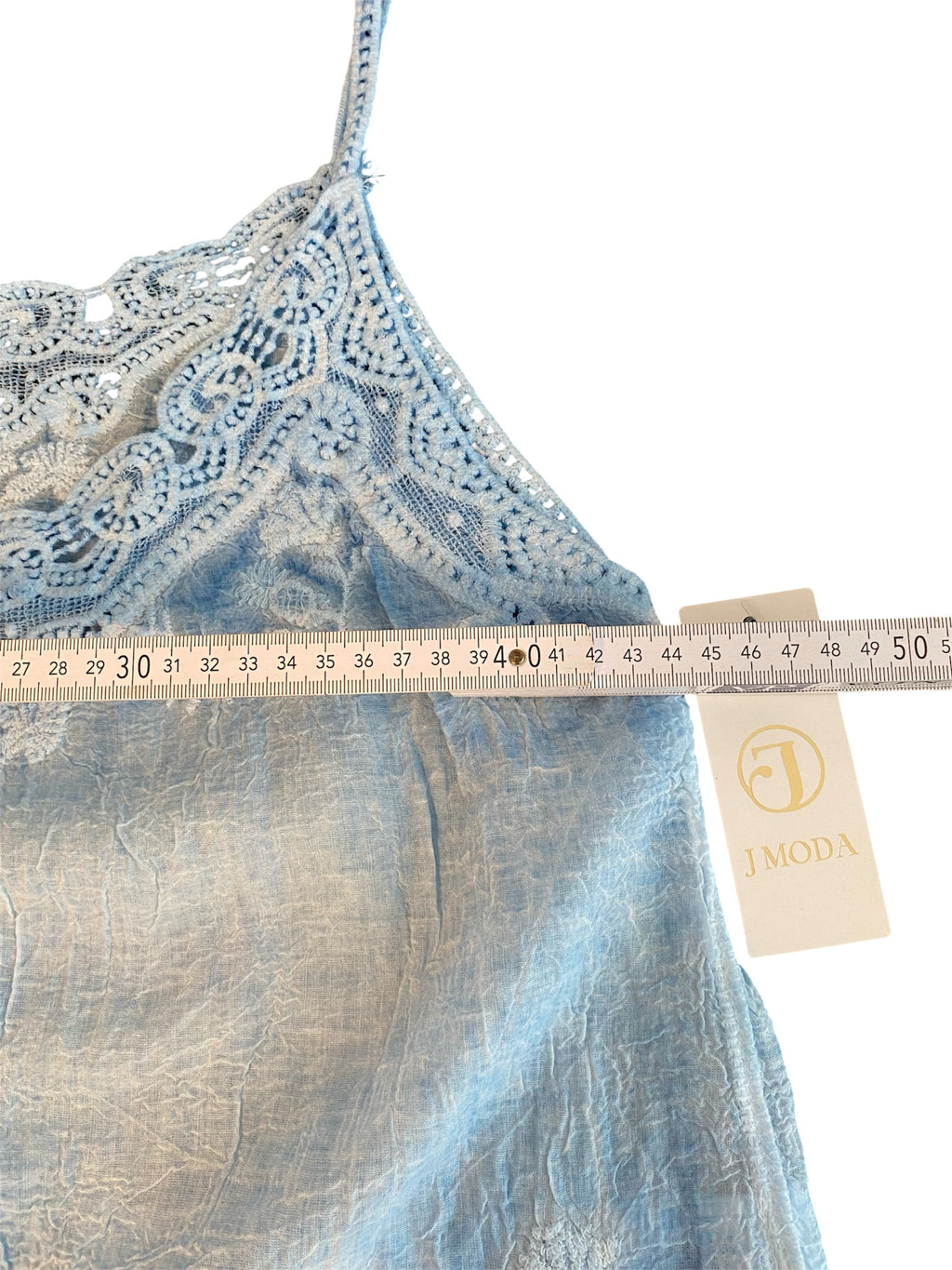 Sommer-Top im Boho/ Ibiza Style mit leichter Batik-Optik und edler Spitze, kleine Einheitsgröße S/M