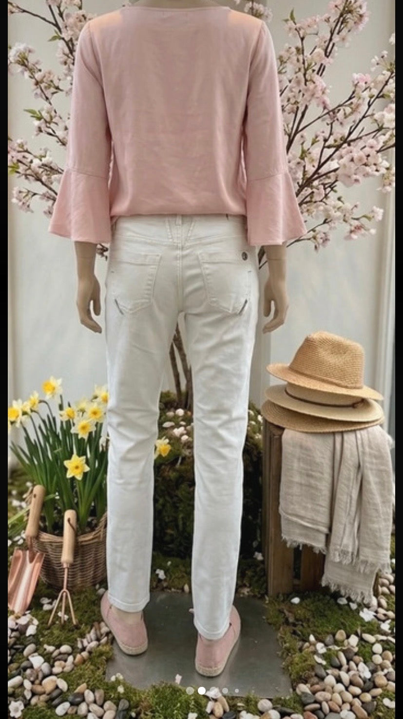 Original Marithé + François Girbaud White Jeans, low waist, Gr. M/L First Boyfriend