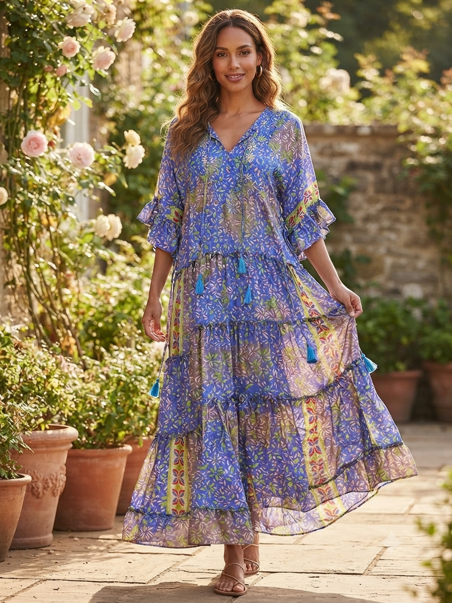 Zauberhafte Boho-Maxikleider im Ibiza-Style (viele verschiedene Farben) One Size/ Oversize S-XXXL