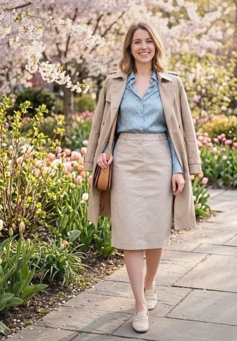 Hochwertiger Bleistiftrock von 'S Max Mara, Farbe Sand/Ecru/Champagner, Etikett Gr. 40 (fällt aus wie 38)