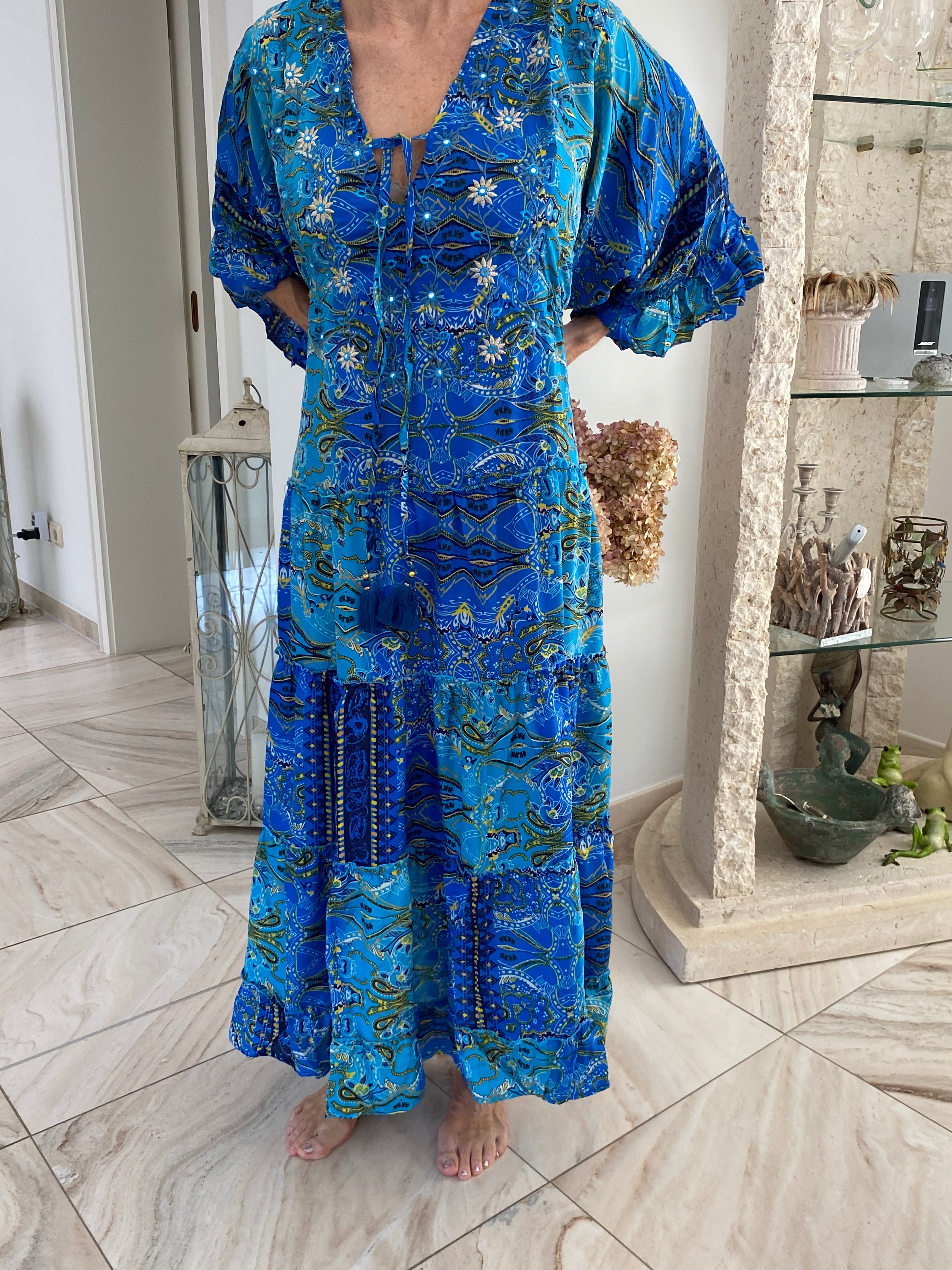Traumhaftes Boho-Maxikleid im Ibiza-Style, One Size/ Oversize S-XXXL