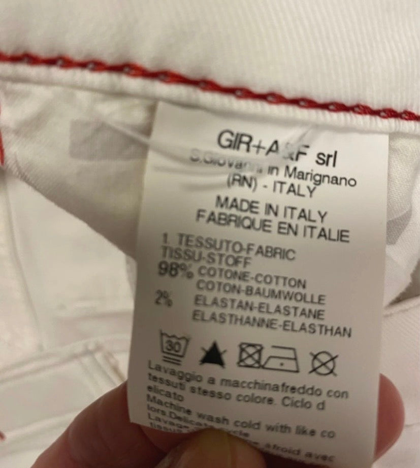 Original Marithé + François Girbaud White Jeans, low waist, Gr. M/L First Boyfriend