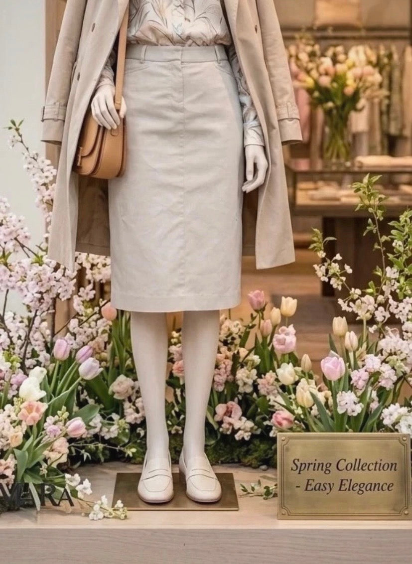 Hochwertiger Bleistiftrock von 'S Max Mara, Farbe Sand/Ecru/Champagner, Etikett Gr. 40 (fällt aus wie 38)