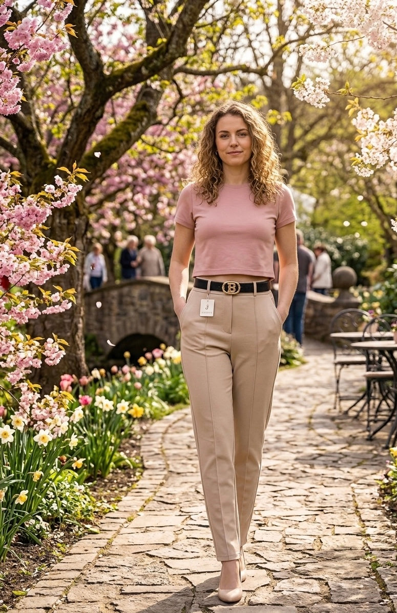 Ultra-Stretch High-Waist Hose im Clean-Look, stylisch und super angenehm auf der Haut, lockere Einheitsgröße (M/XL)