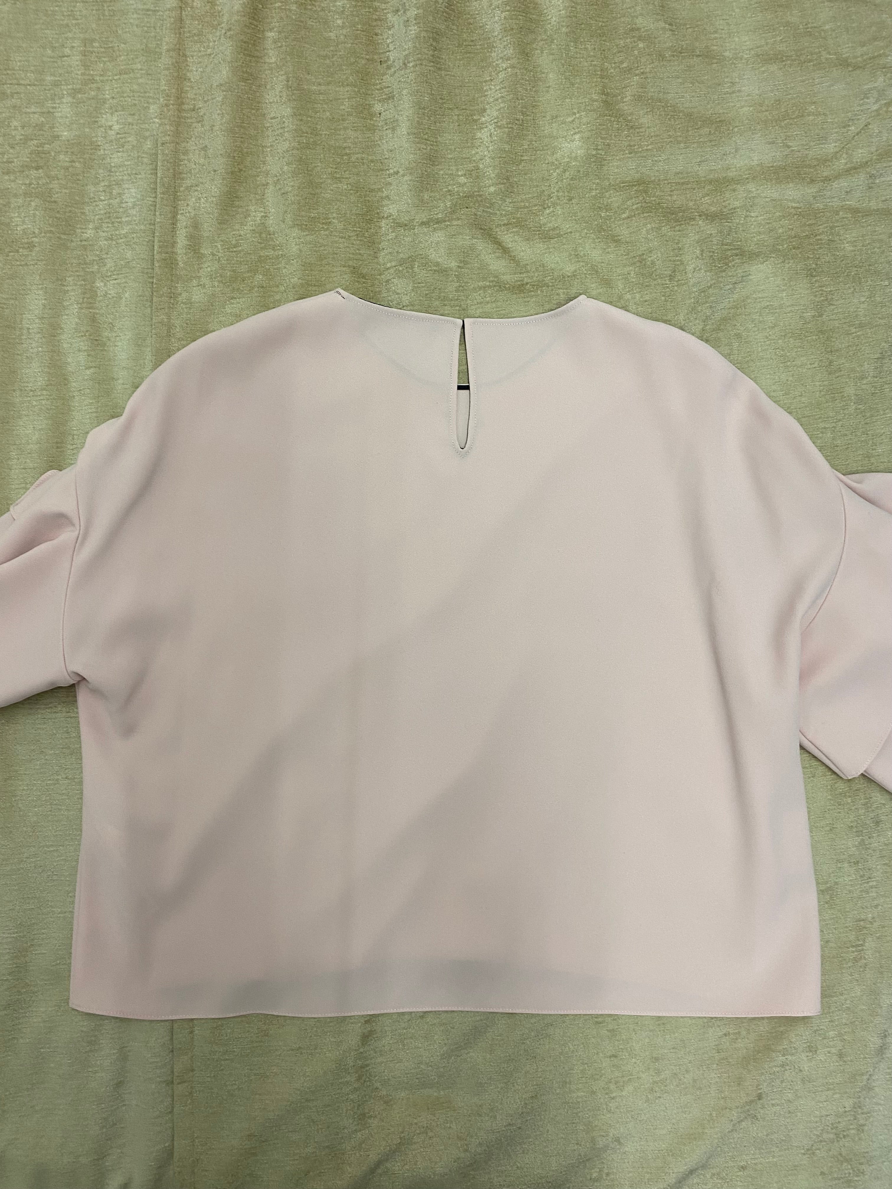 Elegante Zara Woman Bluse in Rosé mit verspielten Ärmeln – Größe XL