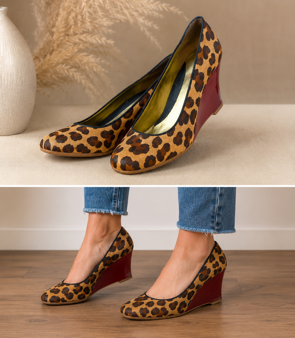 Elegante Kenneth Cole Reaction Keilpumps, Animal Print, Gr. 41/41,5 (US 10)Top Zustand!