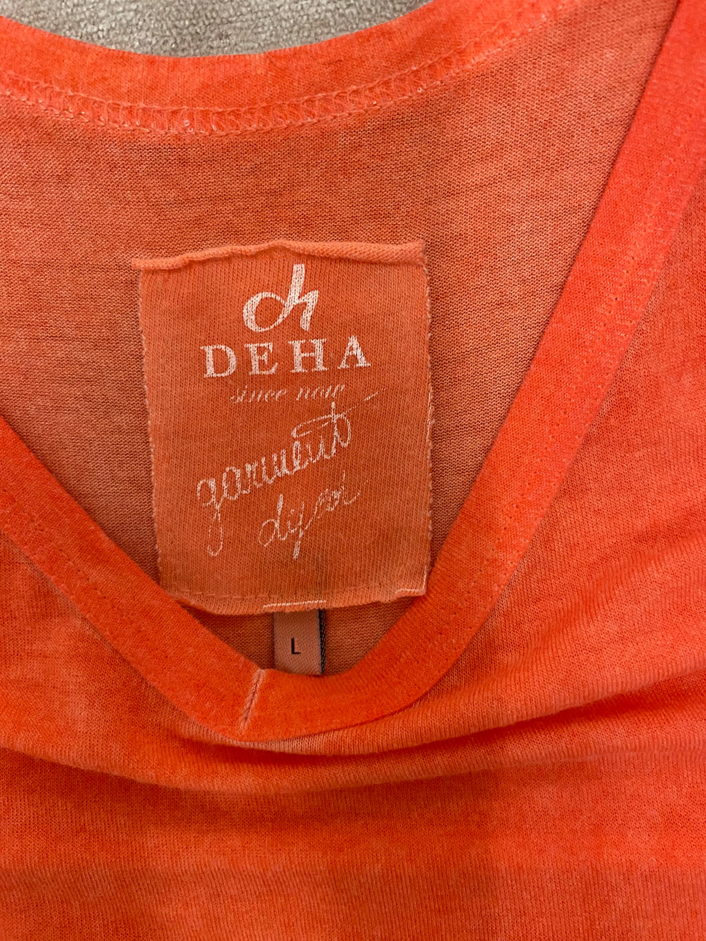 Tolles Sommerkleid von DEHA, Koralle/Orange im angesagten Batik-Look, neu.