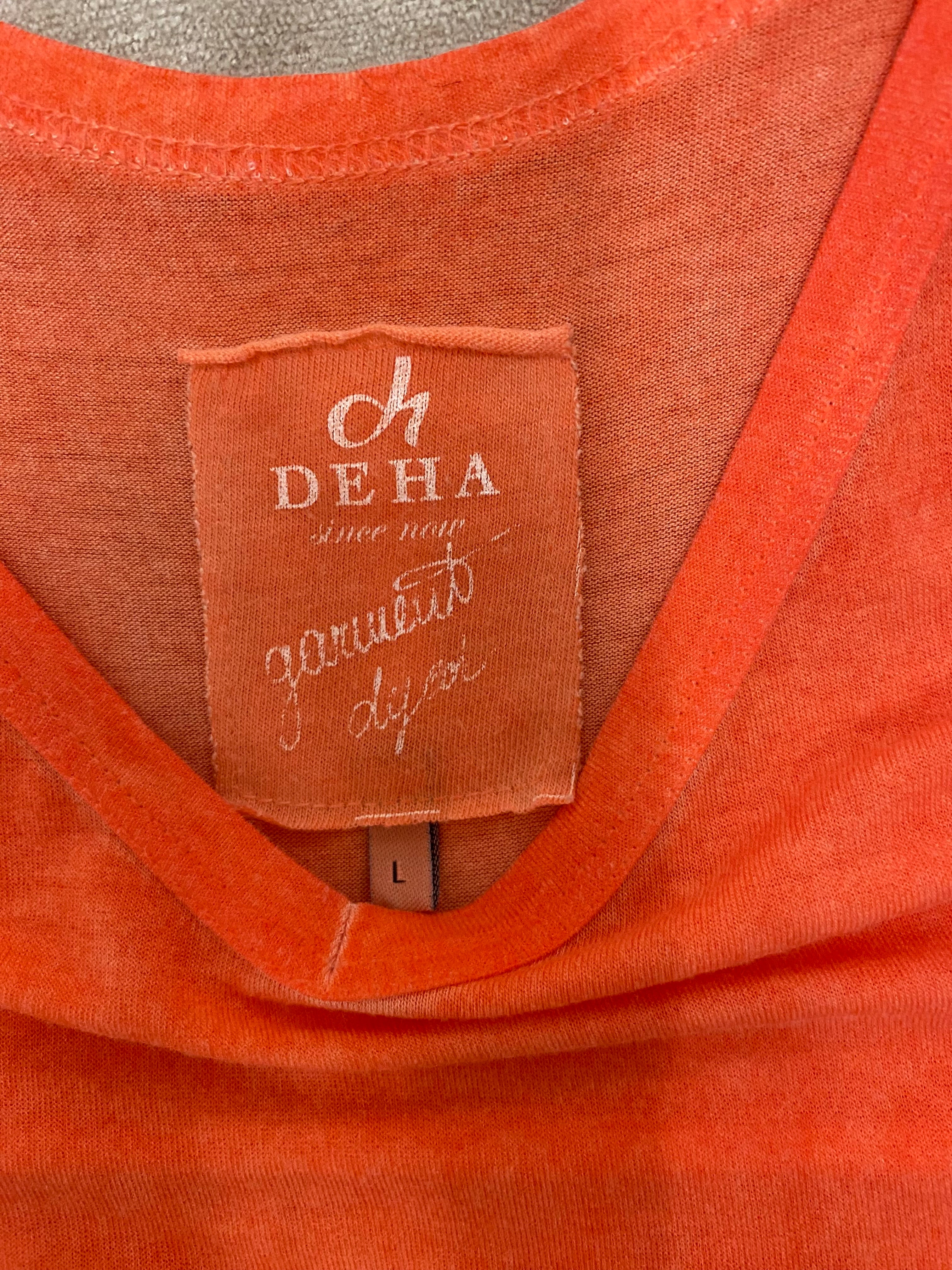 Tolles Sommerkleid von DEHA, Koralle/Orange im angesagten Batik-Look, neu.