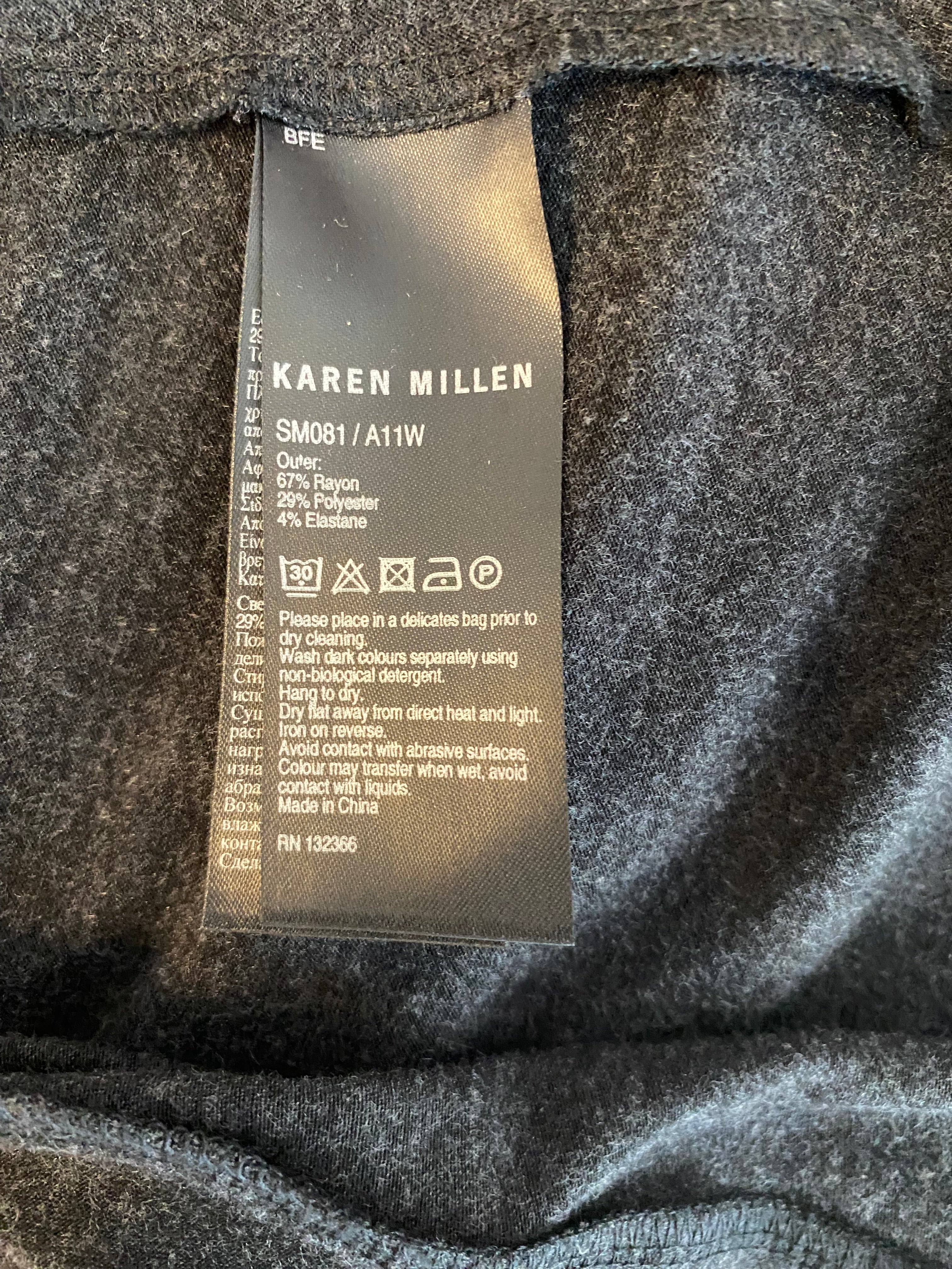 Karen Millen figurbetonender Maxi-Rock, Fishtail, knöchellang, ganz fein schwarz-grau meliert, Gr.40
