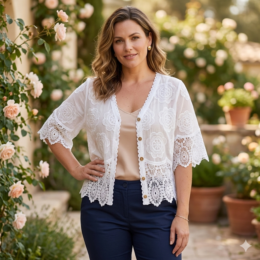 Romantische Spitzenbluse/Bolero/Jacke, One Size (38-42)! Dein sommerliches Highlight