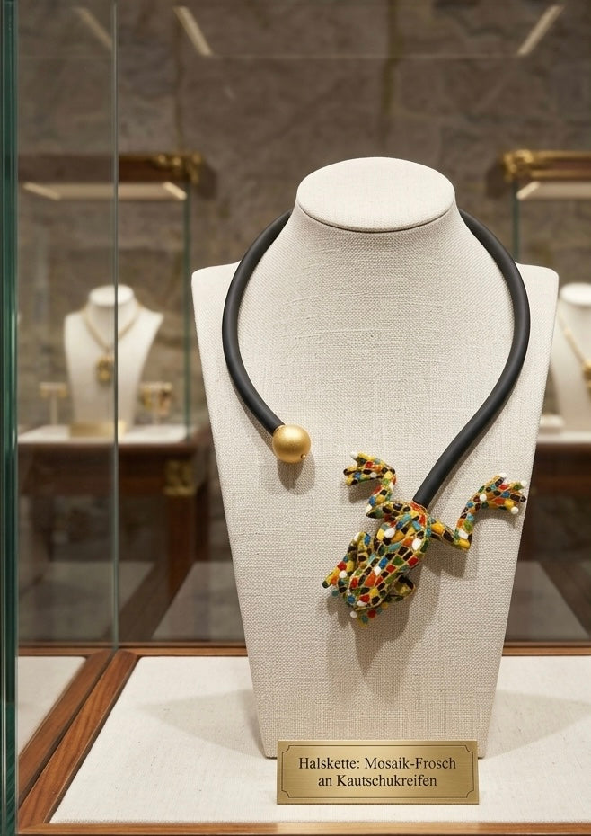 Kautschuk-Collier "Mosaik- Frosch" der Designerin Anna Mütz