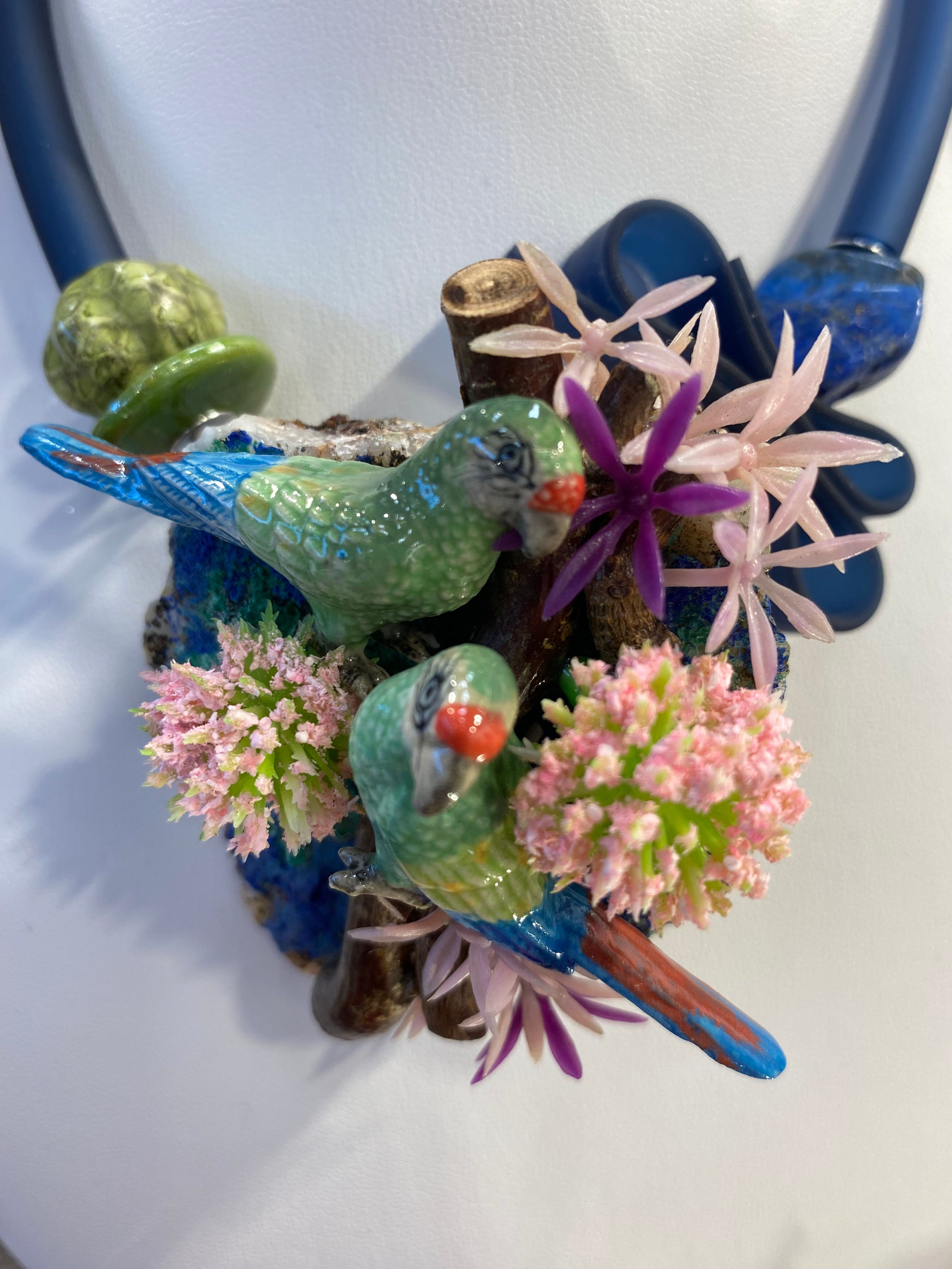 Ein Stück tropisches Paradies ! Einzigartiges Unikat-Collage-Collier von Anna Mütz