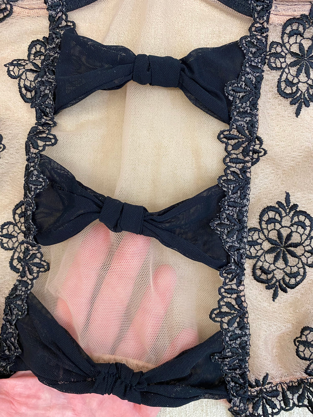 Luxuriöse Aubade Korsage / Torselett – Schwarz/Nude, 80 C, Neuwertig
