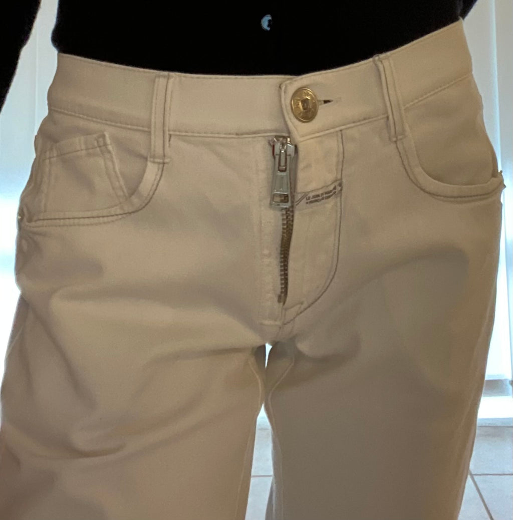 Original Marithé + François Girbaud White Jeans, low waist, Gr. M/L First Boyfriend