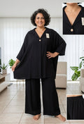 Traumhaftes luftiges, chices Oversize-Set in Schwarz XXXL– Lässige Eleganz für jede Größe!