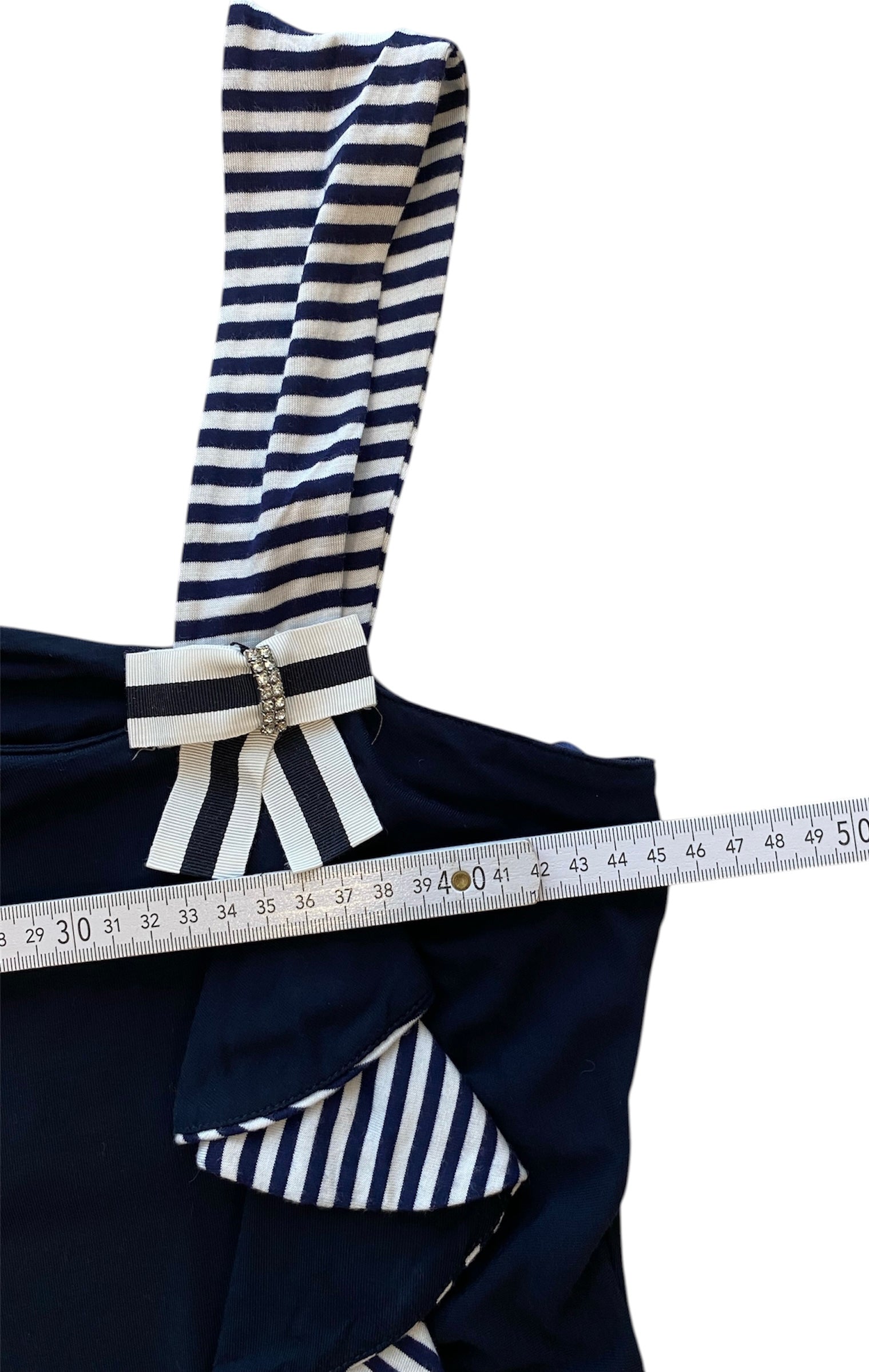 Edles Etuikleid von Maglificio Montegrappa im Marine-Look, Made in Italy, Viskose-Mix – Gr. M/L
