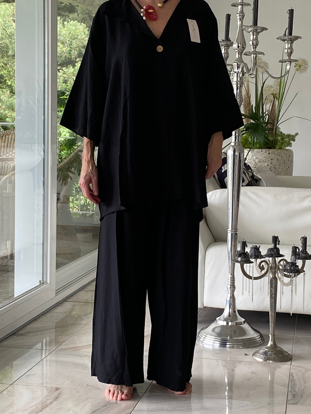Traumhaftes luftiges, chices Oversize-Set in Schwarz XXXL– Lässige Eleganz für jede Größe!