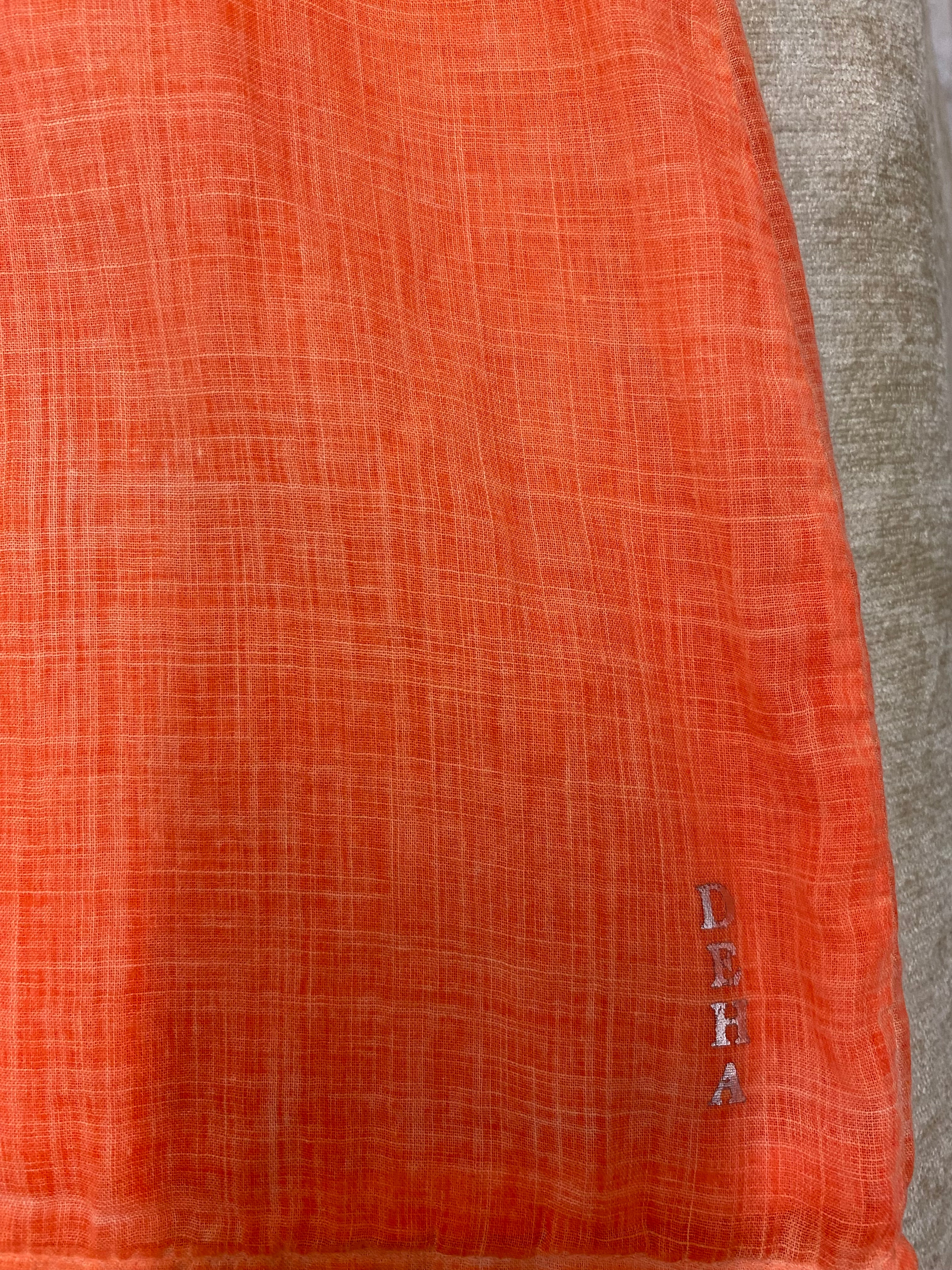 Tolles Sommerkleid von DEHA, Koralle/Orange im angesagten Batik-Look, neu.