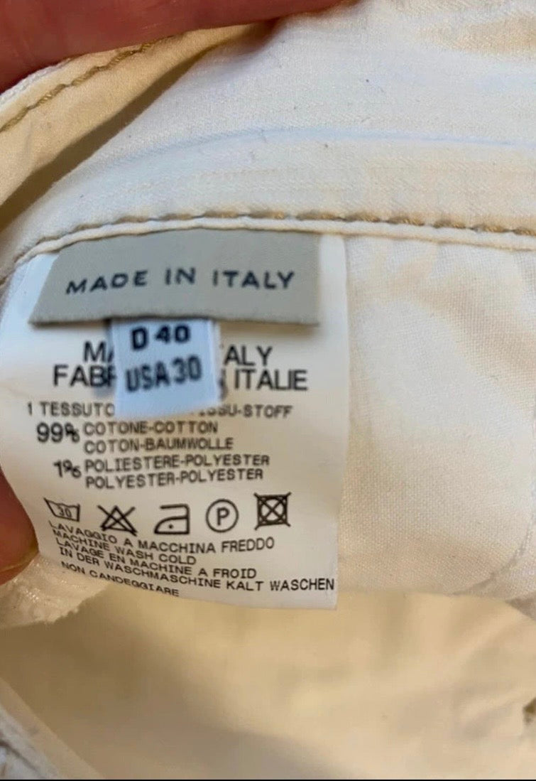 Designerhose von Marithé + François Girbaud/ Vintage Chino /weiss-creme, leichte Überlänge Gr.M/L