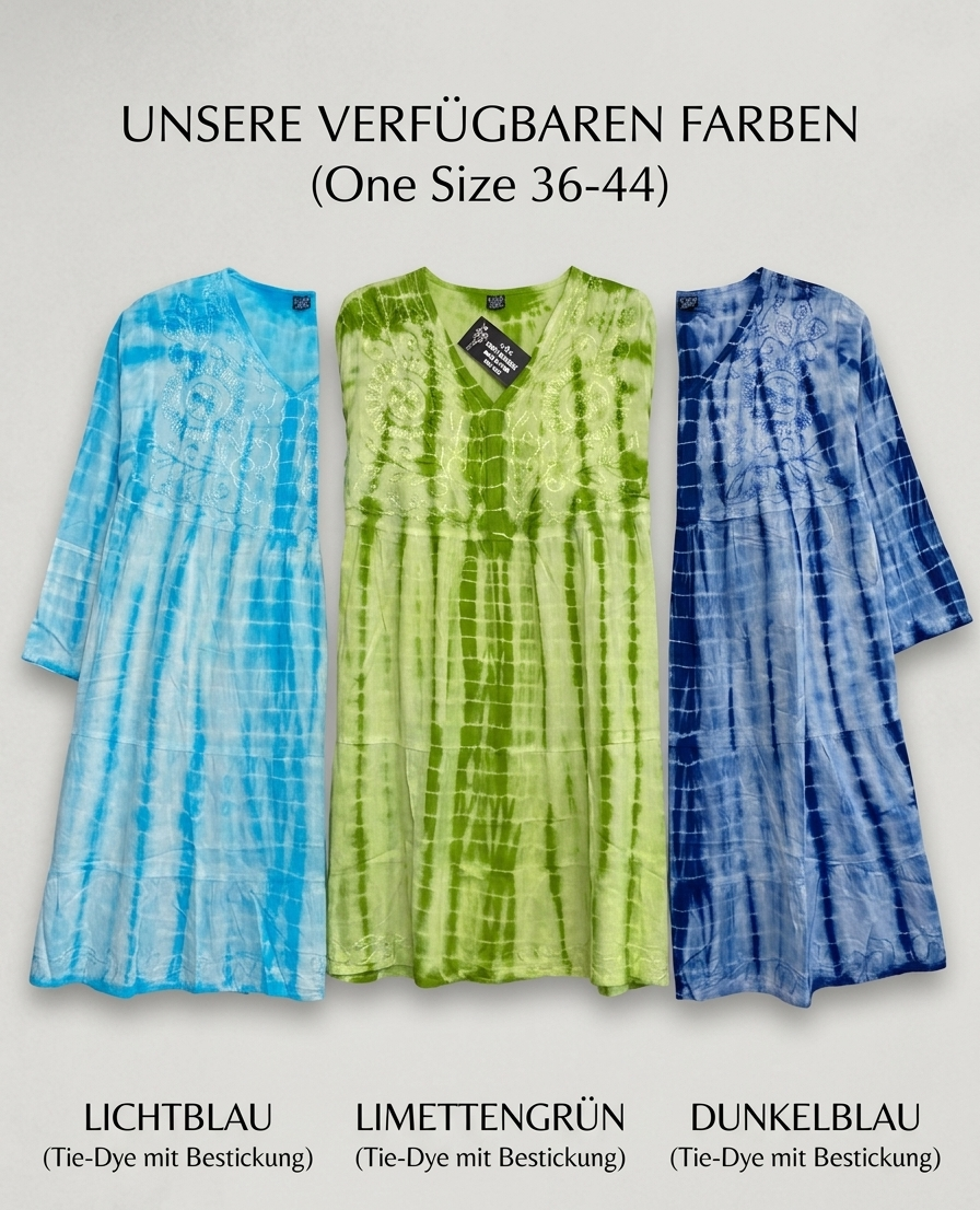 Ibiza Style, Boho-Look, luftiges Sommerkleid / Tunika, One Size (36-44)