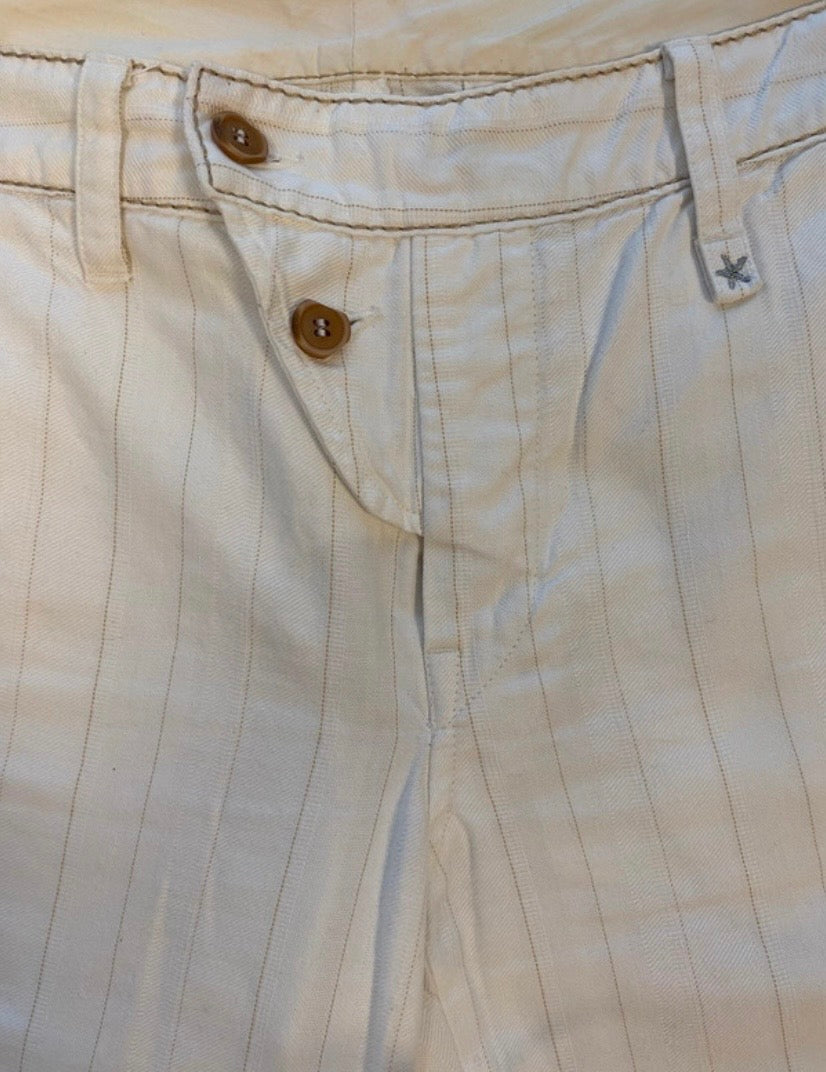 Designerhose von Marithé + François Girbaud/ Vintage Chino /weiss-creme, leichte Überlänge Gr.M/L