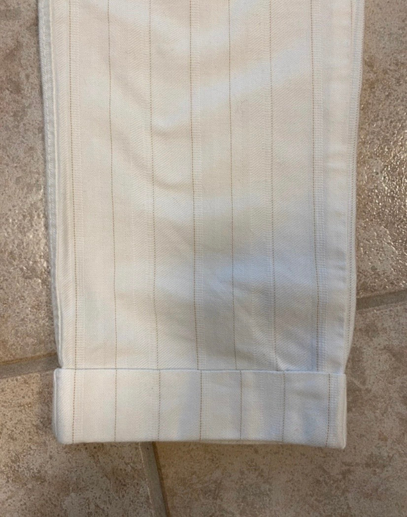 Designerhose von Marithé + François Girbaud/ Vintage Chino /weiss-creme, leichte Überlänge Gr.M/L