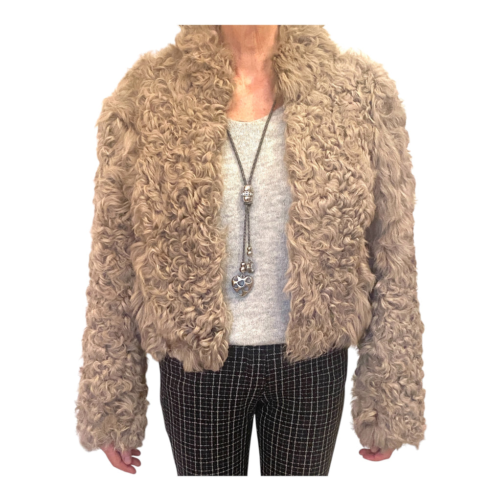 Neue Designer Lammfell Jacke von Comptoir des Cotonniers, Gr. 40