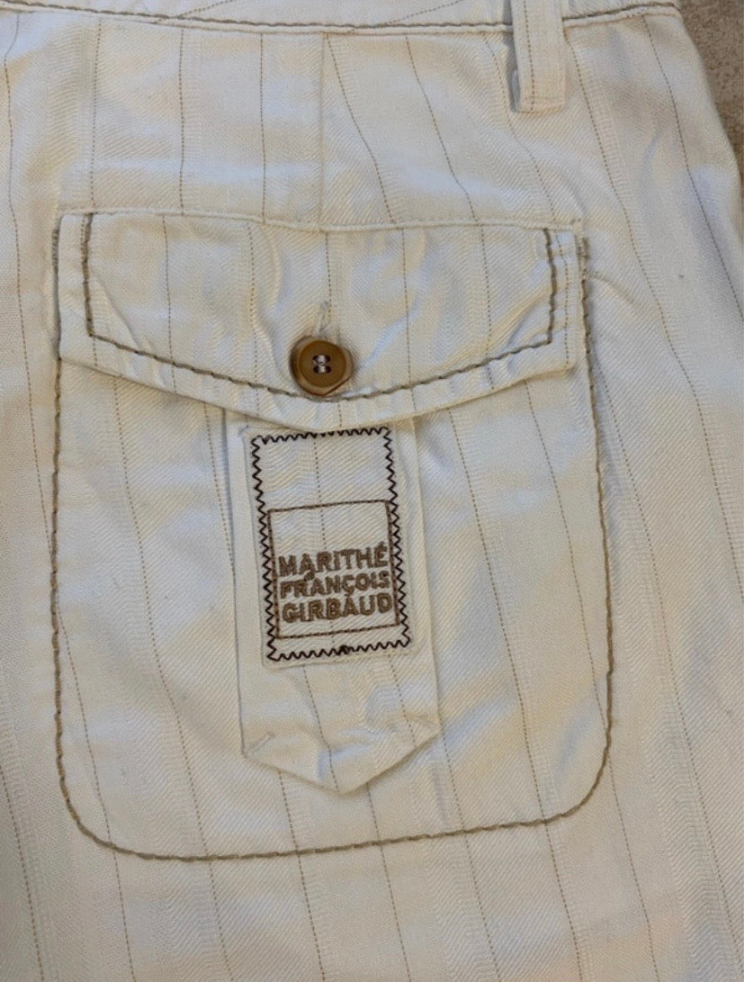 Designerhose von Marithé + François Girbaud/ Vintage Chino /weiss-creme, leichte Überlänge Gr.M/L