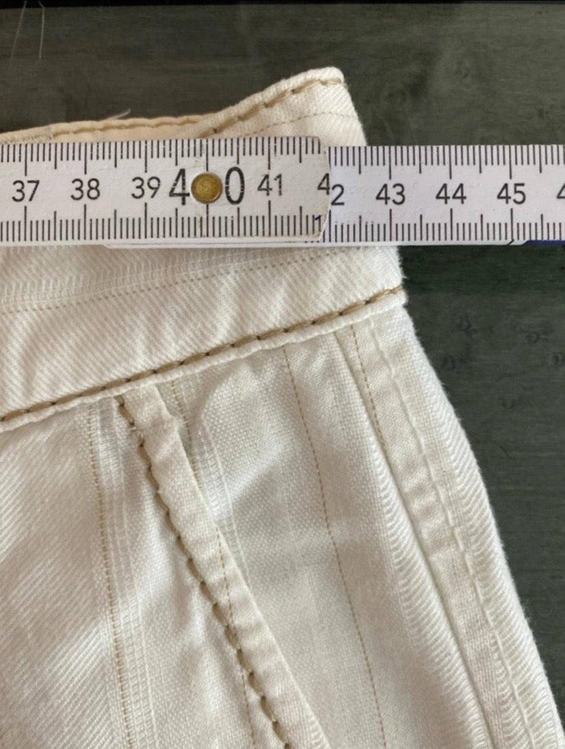 Designerhose von Marithé + François Girbaud/ Vintage Chino /weiss-creme, leichte Überlänge Gr.M/L