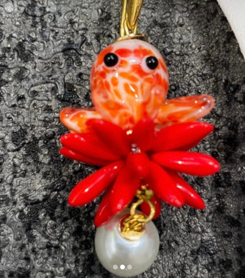 Handgearbeitete Ohrringe Octopus/Krake (Design Anna Mütz)