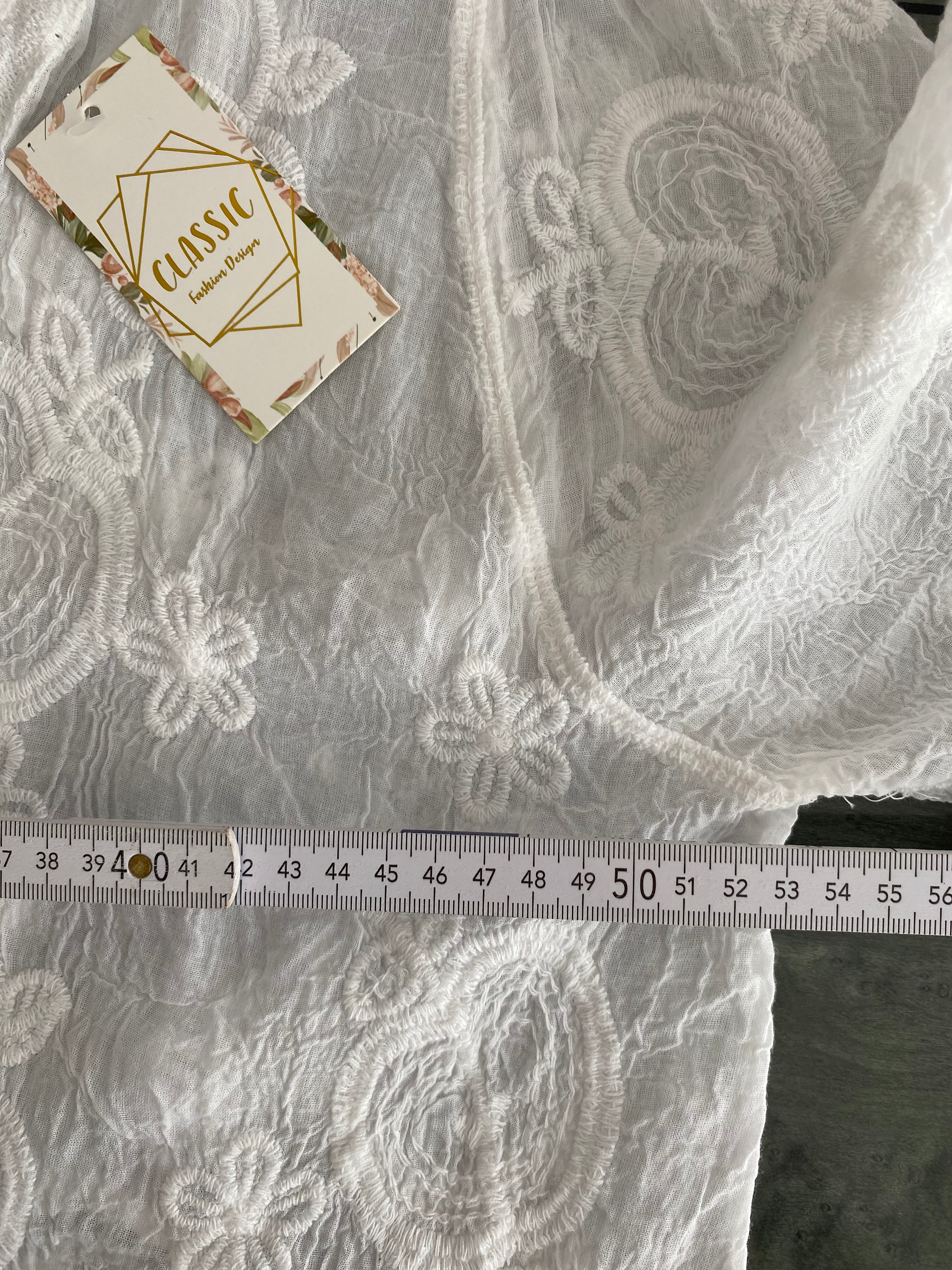 Traumhafte weiße Boho-Bluse, Jäckchen, Bolero, Ibiza Style, lockere Einheitsgröße M-XXL