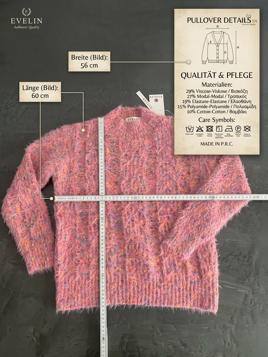 Super kuscheliger Strickpullover mit bunten Farbnoppen, in 4 Farben, One Size ( M-XL)