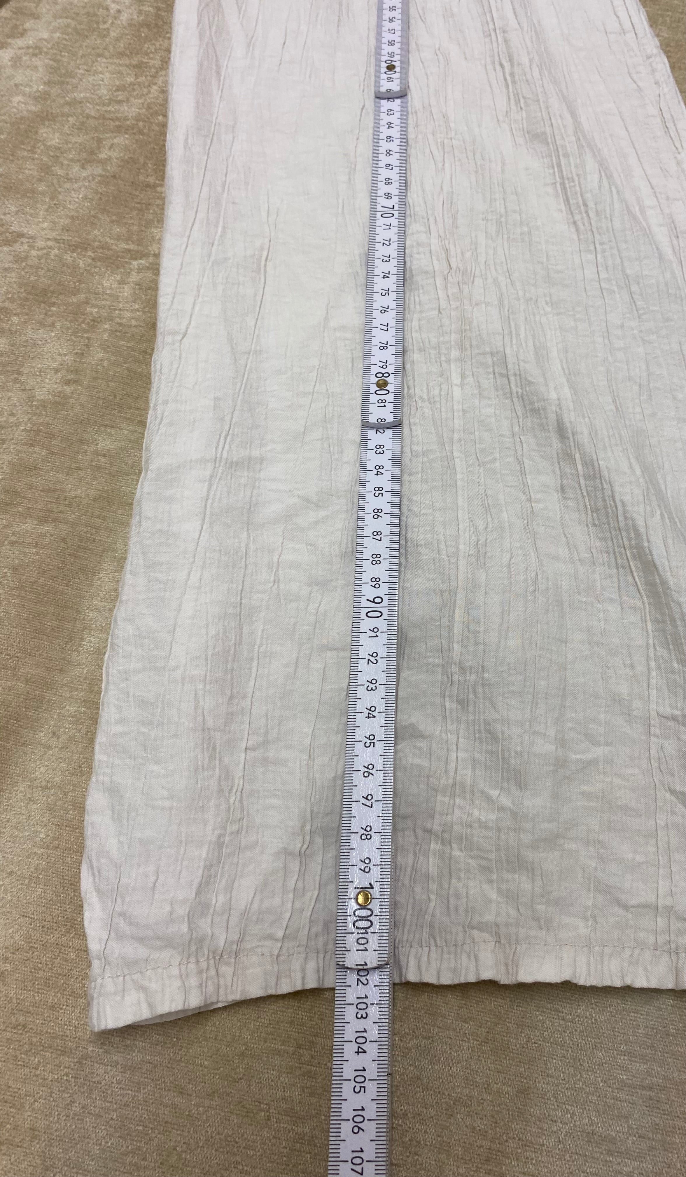 Sommerliche Palazzo-Hose in Off-White – Crinkle-Optik – One Size (Gr 38-44)